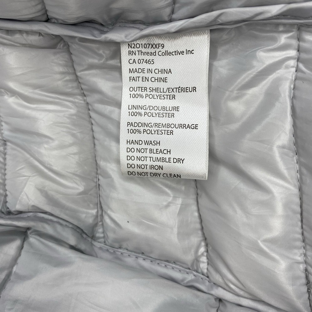 Numero Puffer Jacket Quilted Hooded Packable Metallic Silver Coat Small Petite - Picture 5 of 8